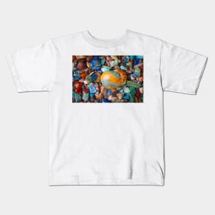 Ocean Jasper Stone Heart Kids T-Shirt